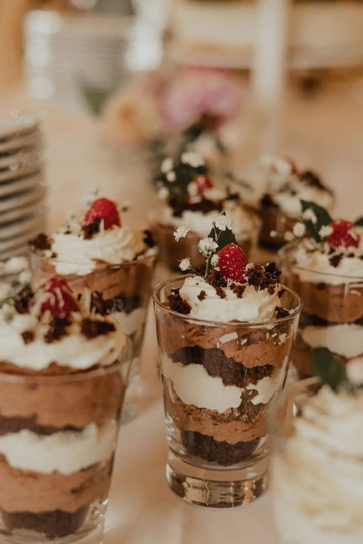 Hausgemachtes Dessert im Glas